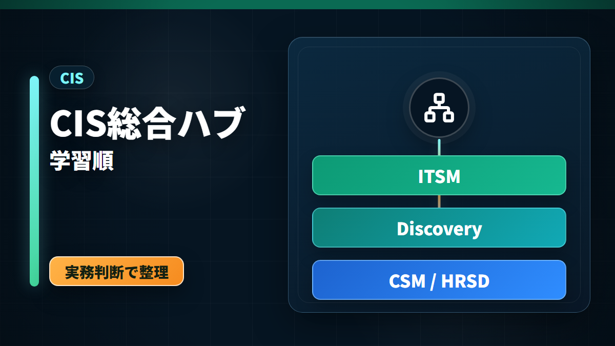 ServiceNow CIS資格対策ハブでITSMやDiscoveryの学習導線を整理するアイキャッチ画像
