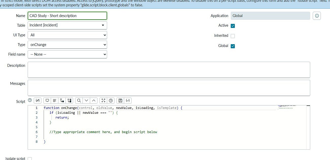 PDIのClient ScriptフォームでTypeを確認する画面