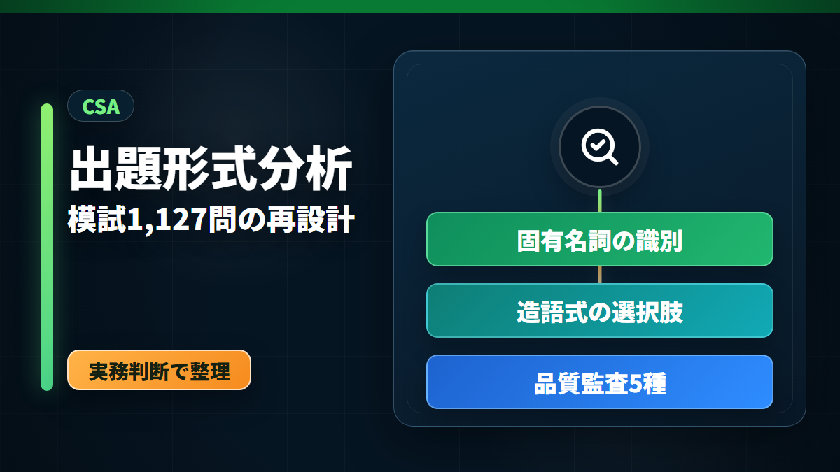 ServiceNow CSAの出題形式分析と模試1,127問を作り直した記録のアイキャッチ画像