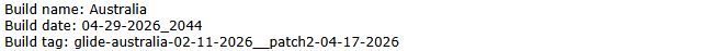 ServiceNow PDIのBuild nameがAustralia、Build tagがpatch2である実画面